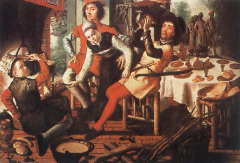 Pieter Aertsen Peasants by the Hearth oil painting picture